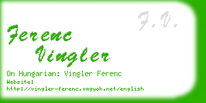 ferenc vingler business card